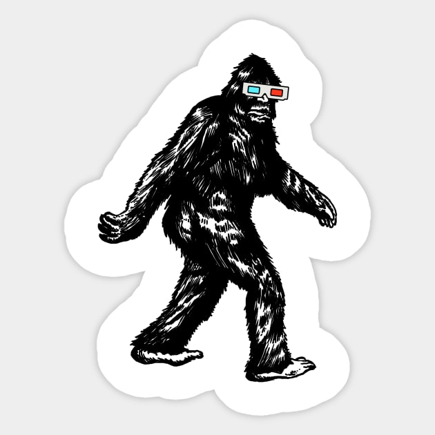 GONE SQUATCHIN' WITH 3D GLASSES Sticker by AtomicMadhouse